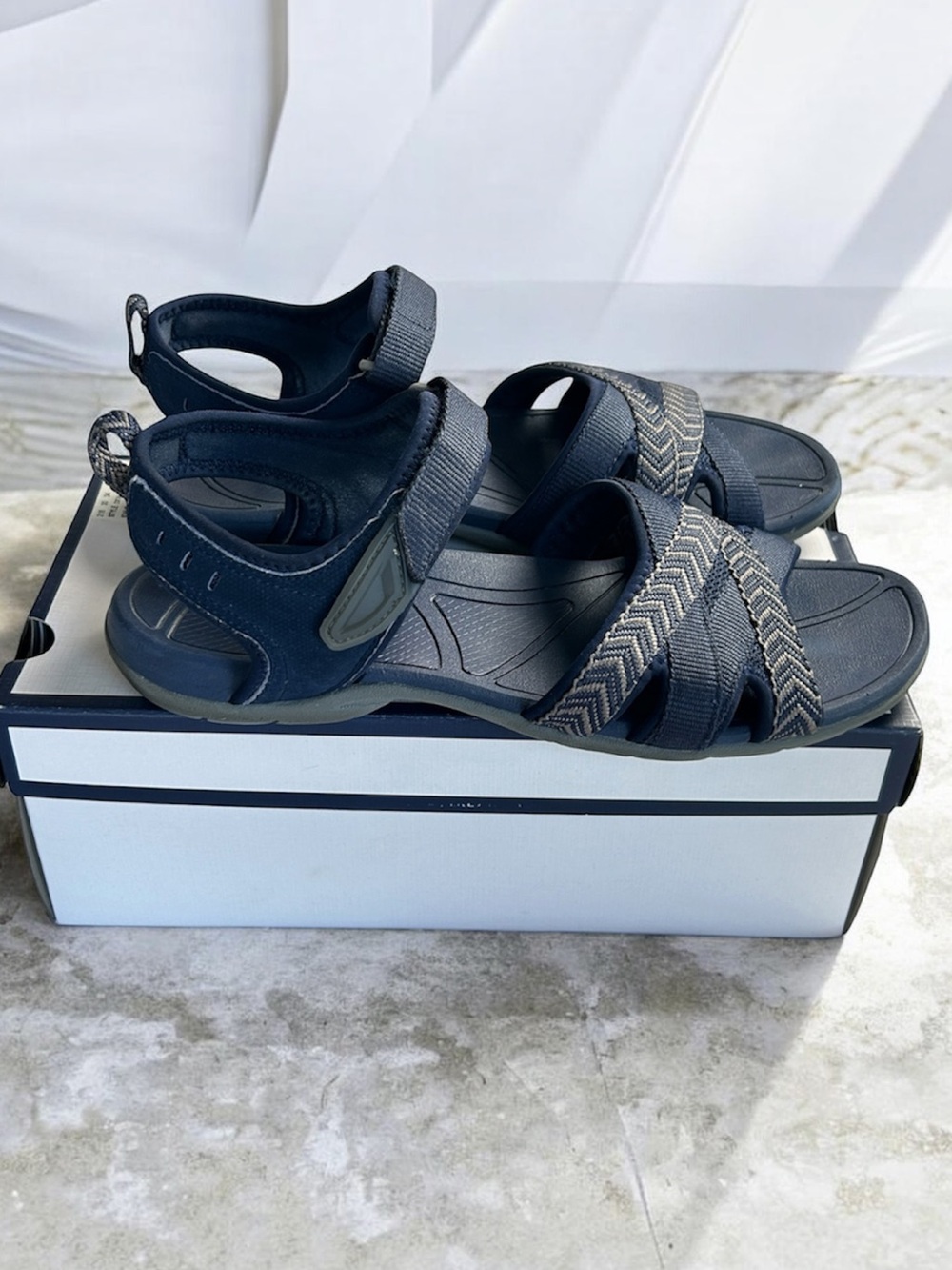 Croft & Barrow Navy Talee Strappy Slide Sandals